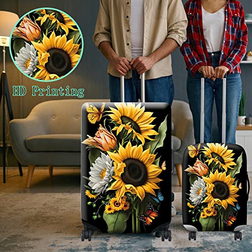 Suitcase Protector Plus 1 Luggage Tag (Sunflower Orchids / XL)