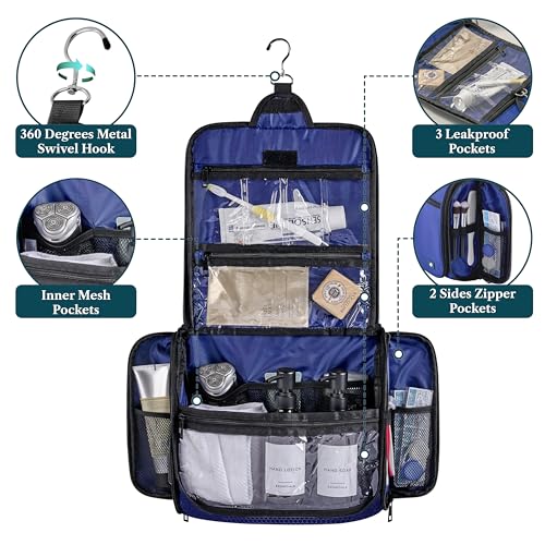 Large Hanging Toiletry Bag for Men (Blue / Large)