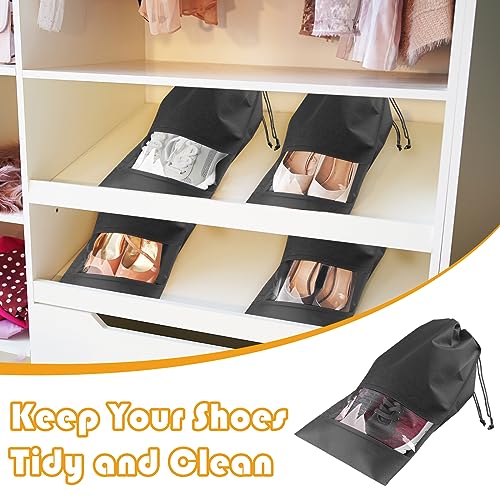 Black Travel Shoe Bags (Black / 5 Pack)