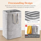 75L Large Collapsible Laundry Basket with Extended Handles (Black / 75L)