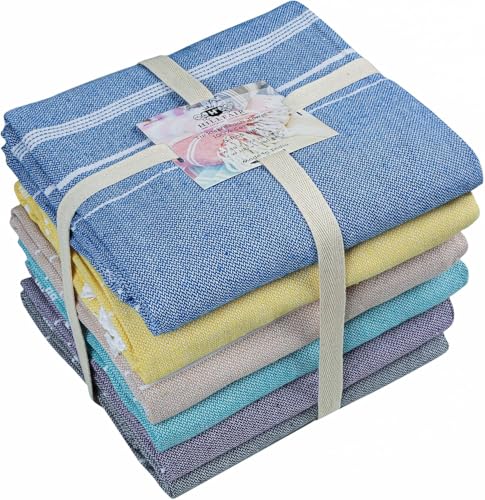 Cotton Turkish Beach Towels (39 x 72 inch ( Beach towel - 6 PACK ) / Multicolor)