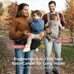 Baby Carrier with Hip Seat (Air Mesh-Grey)