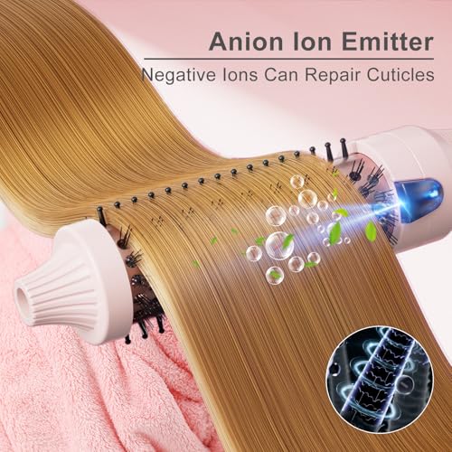 1.25 Inch Tourmaline Ionic Hot Brush Hair Curler for Loose & Volume Curls (White)