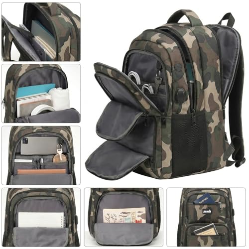 Laptop Backpack for Man and Teens (17.3inch / Camouflage Black)