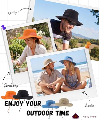 UPF50+ Mens Sun Hat Wide Brim Fishing Hat Airy Mesh UV Protection Cap Portable Bucket Hat for Men Women Light Grey (One Size / Light Grey)