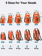 Dry Bag Waterproof Backpack with Phone Case (Orange / 40L)