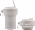 Collapsible Cup with Reusable Straw – 18 Oz, Portable Travel Mug, Leak-Proof by HANARA