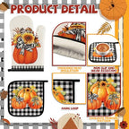 10 Pcs Fall Thanksgiving Pumpkin Kitchen Decor Set Sunflower (Orange / Pumpkin)