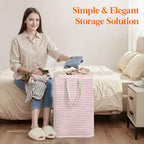 75L Large Collapsible Laundry Basket with Extended Handles (Pink / 75L)