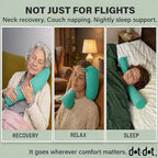 Twist Memory Foam Travel Pillow for Airplanes (Green / Adjust (26" w/ cord))