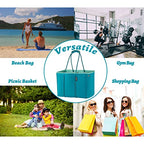 Neoprene Multipurpose Beach Bag Tote with Inner Zipper Pocket (Lake Green / X-Large)