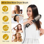 Blow Dryer Brush for Women One Step Blowout Brush with Display Screen Oval Ceramic Barrel Negative Ion Technology