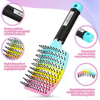 Curved Vented Paddle Brush (colourful)