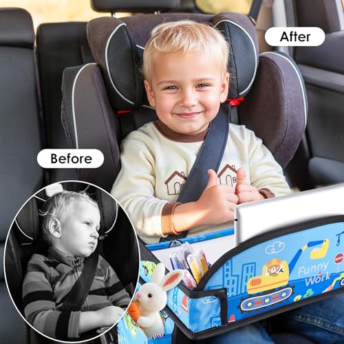 Toddler Car Seat Travel Tray FOR Road Trip Activities (Sky Blue-1PCS)