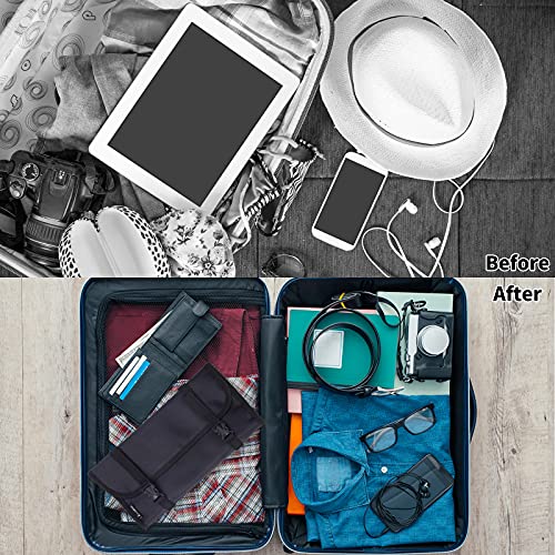 Foldable Clear Hanging Travel Toiletry Bag Cosmetic Organiser Storage (Black)