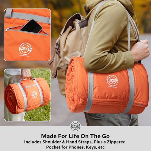 Large Waterproof Outdoor Stadium Blanket (01 - Game Day Orange)