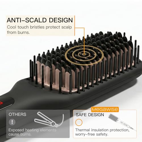 Black Ceramic Ionic Straightener Brush (Black)