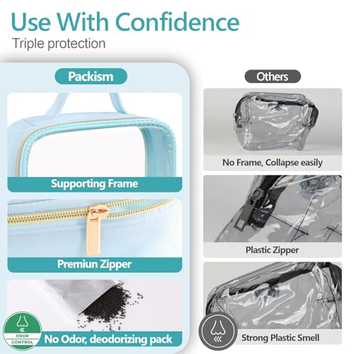 Clear Makeup Bag Travel (05 Ice Blue / Full Vacation (Mixed Sizes))