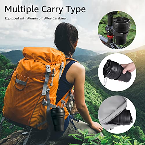 2PACK Collapsible Coffee Cup (Black / 2 x 20 Ounces)