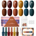 Beetles Fall Gel Nail Polish Set (A - Brown Red Green | Vintage Wilds)