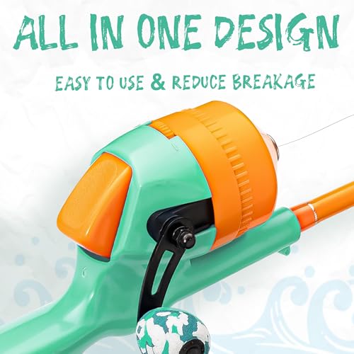 Kids Fishing Pole (Surge Green & Blaze Orange)