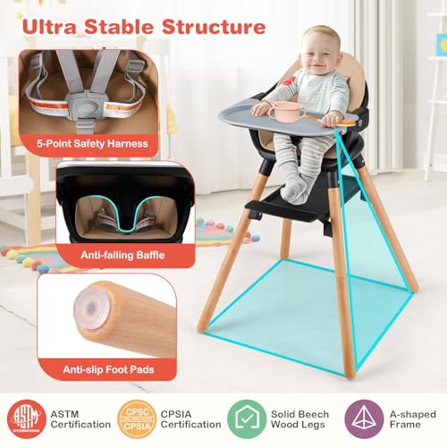 Baby High Chair (Coffee)