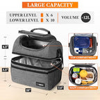 Insulated Lunch Bag for Men Women (Heather Gray)