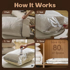 Rechargeable Pump Vacuum Bags for Travel Packing (15 Large Size)
