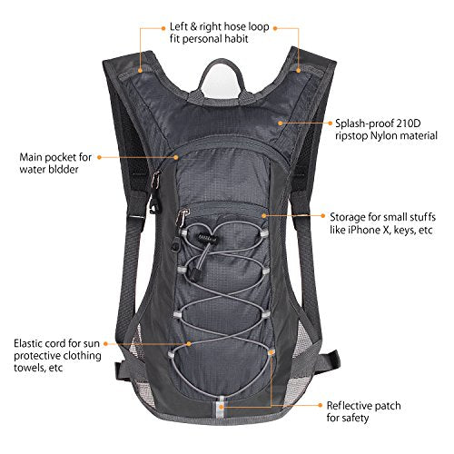 Hydration Pack Backpack with 2L Water Bladder for Hiking & Cycling