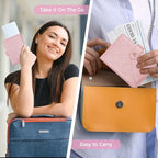 Premium Leather Passport Holder Covers Case (BB-LG PINK)