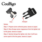 10Pack 3/4" (19mm) Fire Starter Survival Whistle Buckle Flint Scraper for Paracord Bracelet Key Lanyard Ourdoor Hiking Camping Backpack Bag Pets Collar DIY Travel Kits
