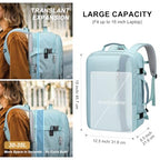 Laptop Travel Backpack Carry On Flight Approved Fits 16 inch Laptop (Blue)