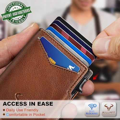 Men Leather Wallet for AirTag (Brick Brown3854)