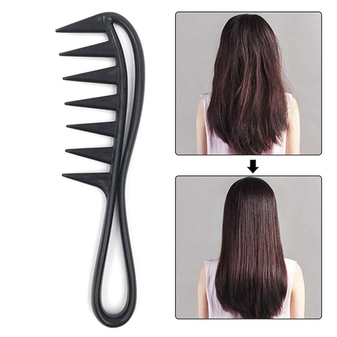 1Pc Black Large Tooth Detangle Comb Shampoo Wide Teeth Comb Hair Salon Shampoo Unbreakable,Hair Combs,Beauty and Personal Care Styling Tools and Appliances