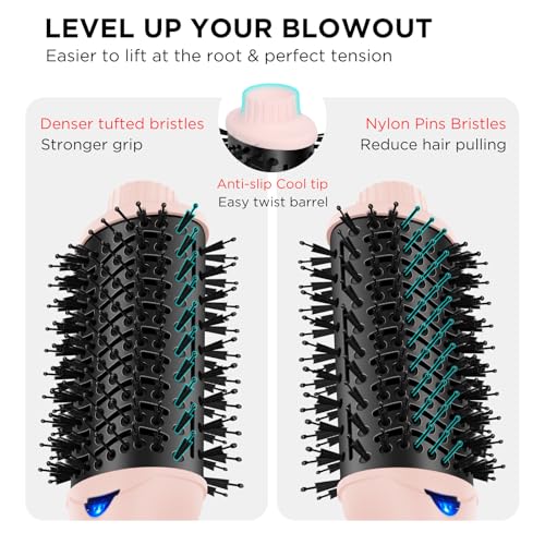 One Step Hair Dryer Brush and Styler Volumizer (Pink / 2.3" Oval Barrel)