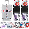 Colorful 2 Pack Luggage Straps for Suitcases Travel Belt Connector Holds Suitcase Add a Bag Premium Accessories Unique Adjustable Strap Journey (Journey)