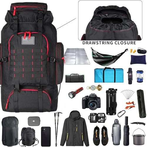 Hiking Backpack for Men 70L (70l-blackred)