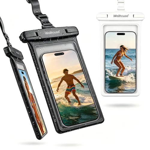 Waterproof Phone Pouch (2 Pack - Black & White8.0")