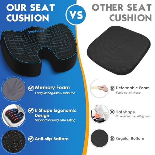 Seat Cushion for Office Chair (Black / XX-Large)