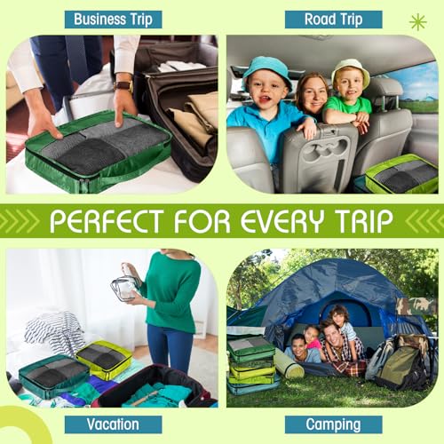 Packing Cubes for Suitcase Large Organizer Bags (Green / Mixed)