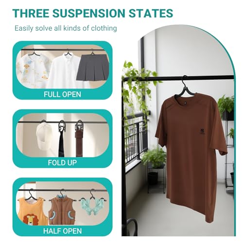 10 Pcs Travel Hangers (Black / 10 Pcs)