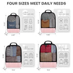 4 PCS Set Compression Packing Cubes for Travel (4 Set / Pink)
