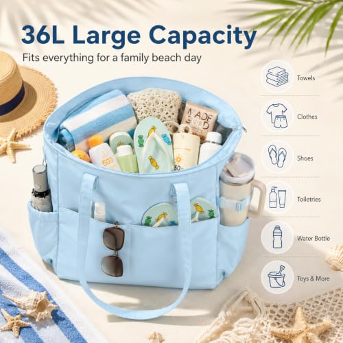 Large Beach Bag for Women (Blue)