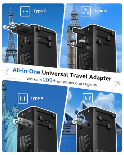 Universal Travel Adapter (Obsidian Black)