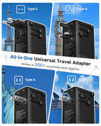 Universal Travel Adapter (Obsidian Black)