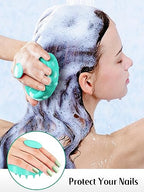 2 Pack Scalp Massager Hair Growth Scrubber for Dandruff Removal (01- Black & Green)