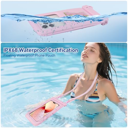 Waterproof Phone Pouch Floating (Pink Letter)