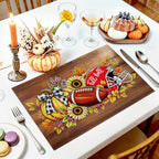 Fall Football Placemats Set of 6 (Football Pumpkin)