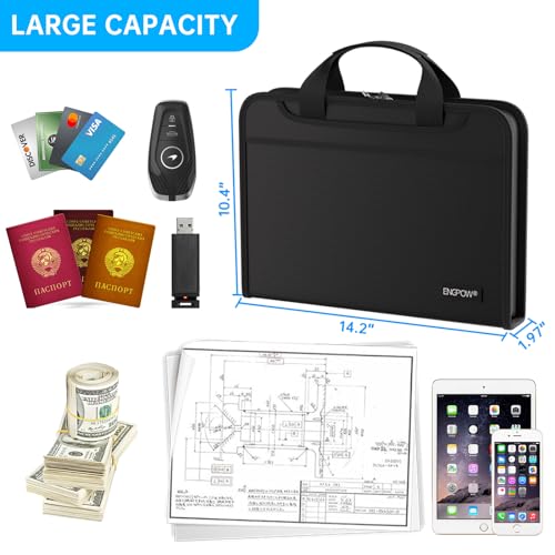 Accordion File Organizer (Black / 14.2" x 10.4" x 2")