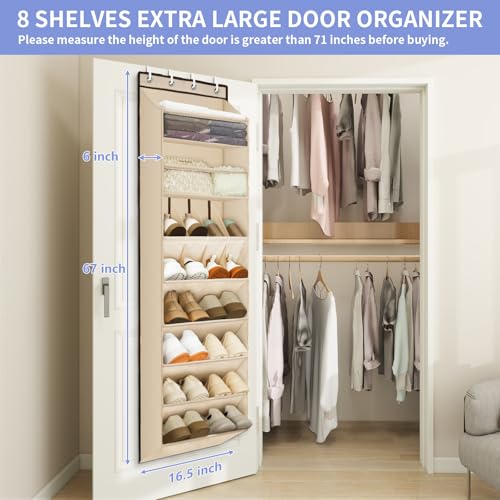1 Pack Over The Door Shoe Organizer (BEIGE / 25+ Pairs)